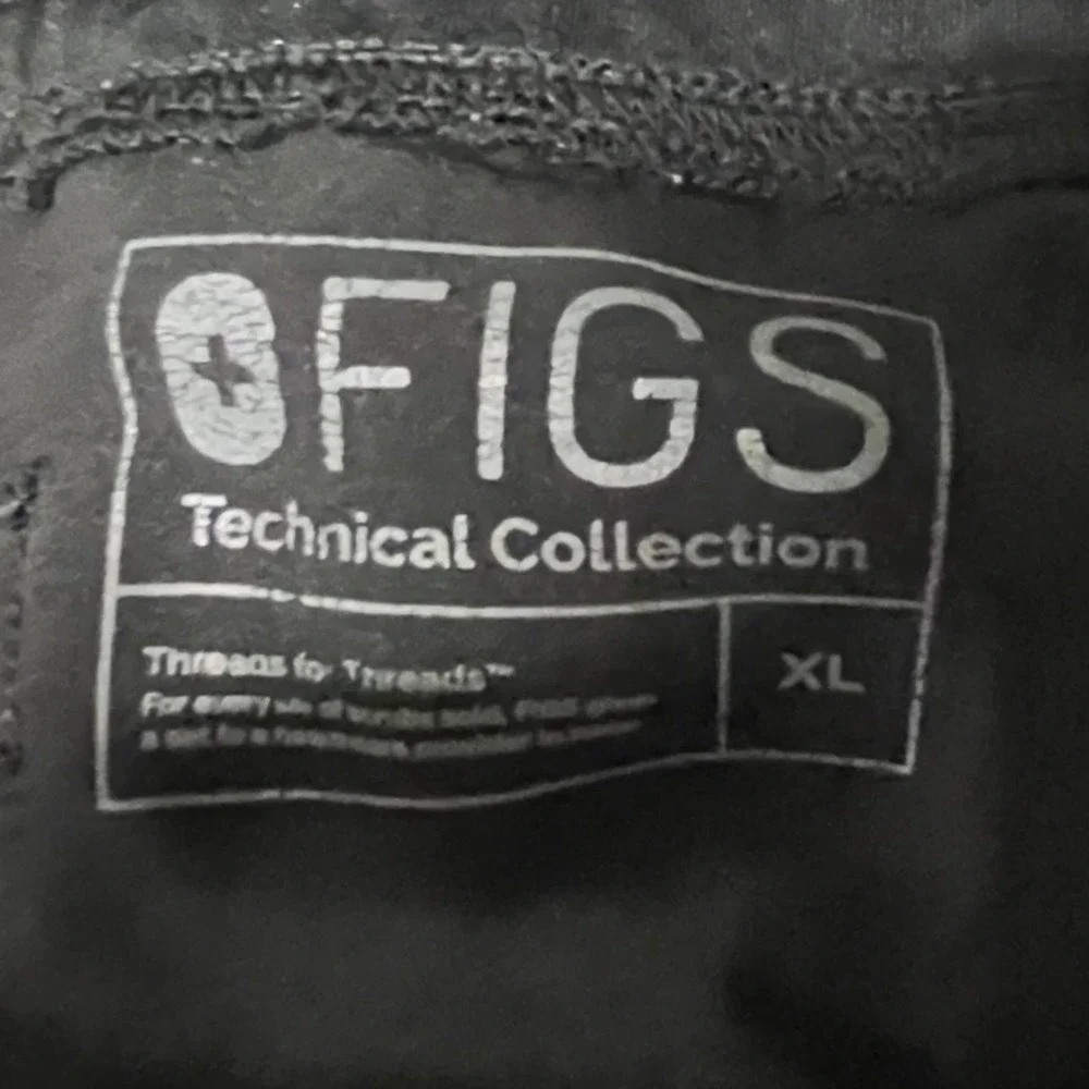 FIGS Technical Collection Black Scrub Pants XL Drawstring Straight Leg Medical